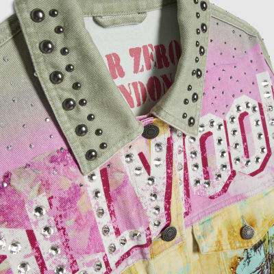 Green Year Zero Denim Printed Trucker Jacket