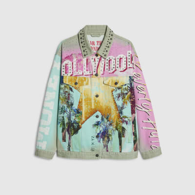 Green Year Zero Denim Printed Trucker Jacket