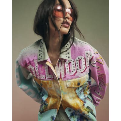 Green Year Zero Denim Printed Trucker Jacket