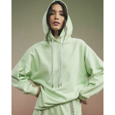 Green Year Zero Embellished Cord Hoodie
