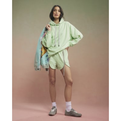 Green Year Zero Embellished Cord Hoodie