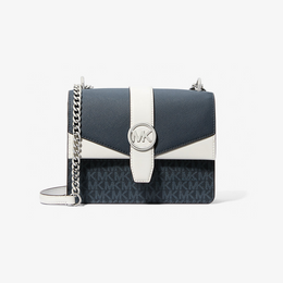 Greenwich Small Color-Block Signature Logo Crossbody Bag