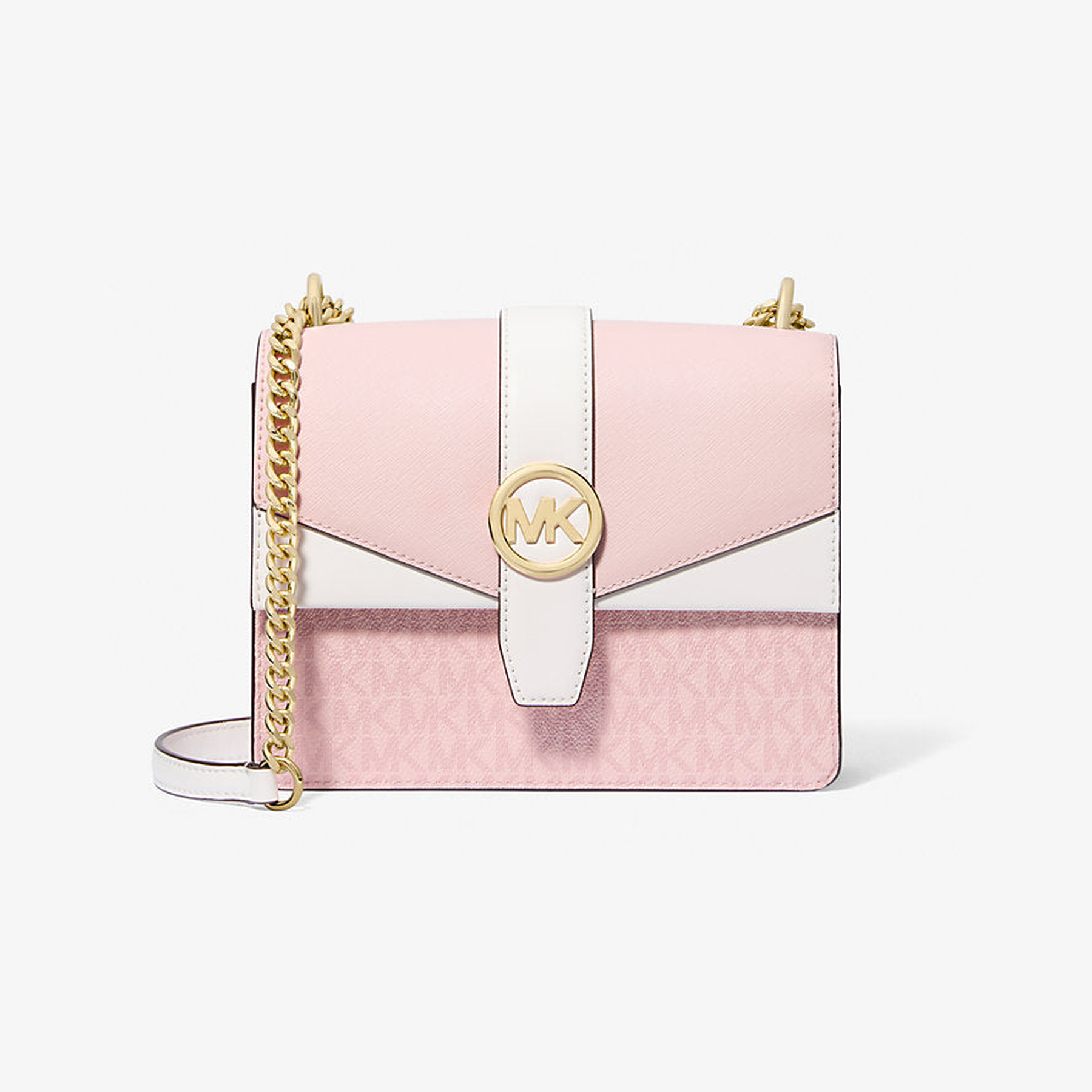 Greenwich Small Color-Block Signature Logo Crossbody Bag