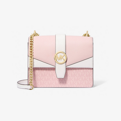 Greenwich Small Color-Block Signature Logo Crossbody Bag