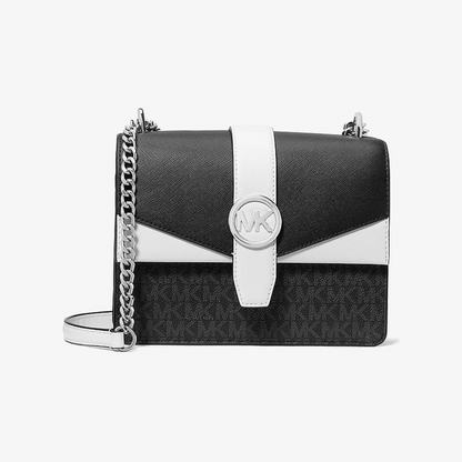 Greenwich Small Color-Block Signature Logo Crossbody Bag