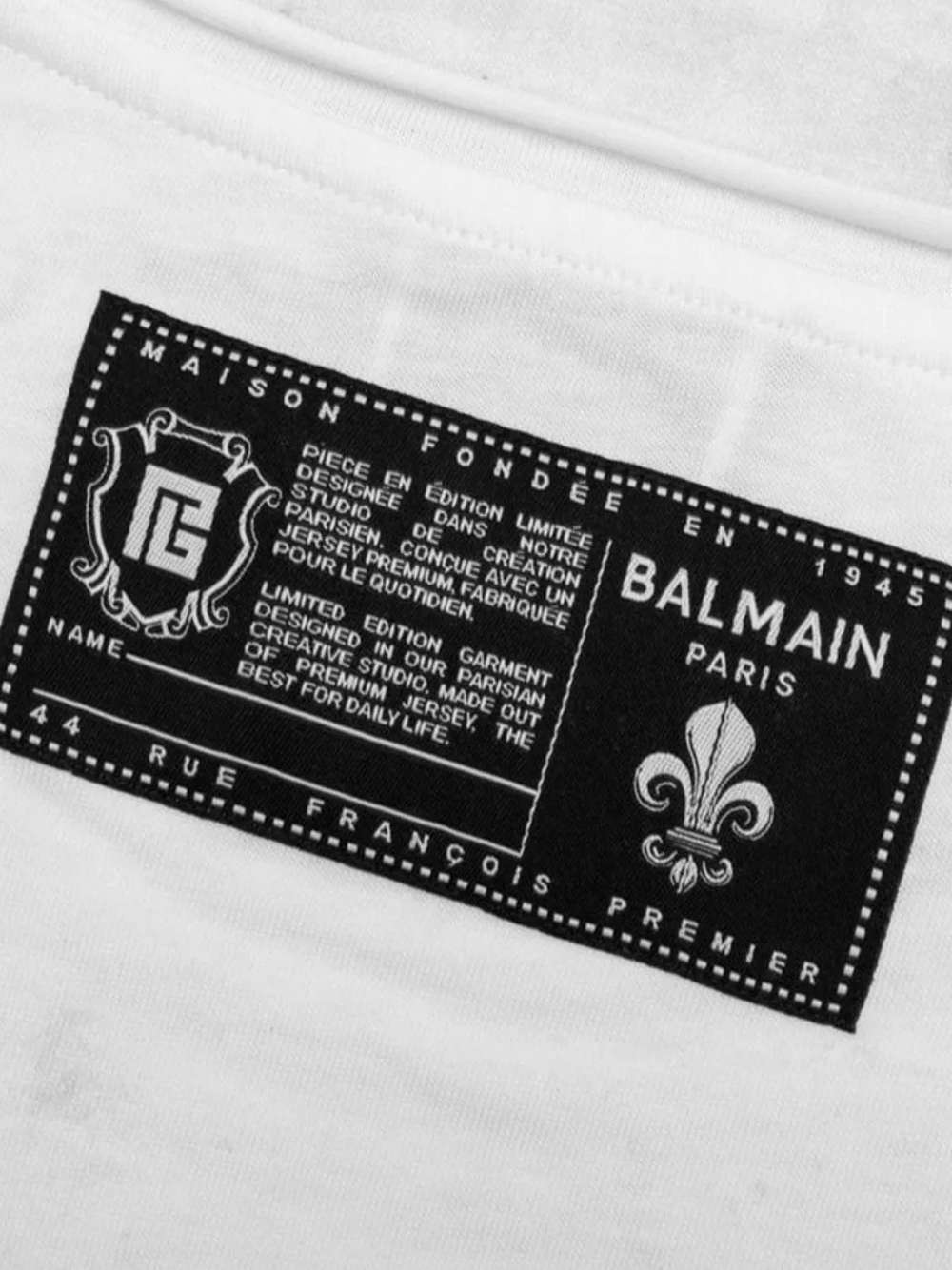 Balmain Sketch Drawing Logo White T-Shirt