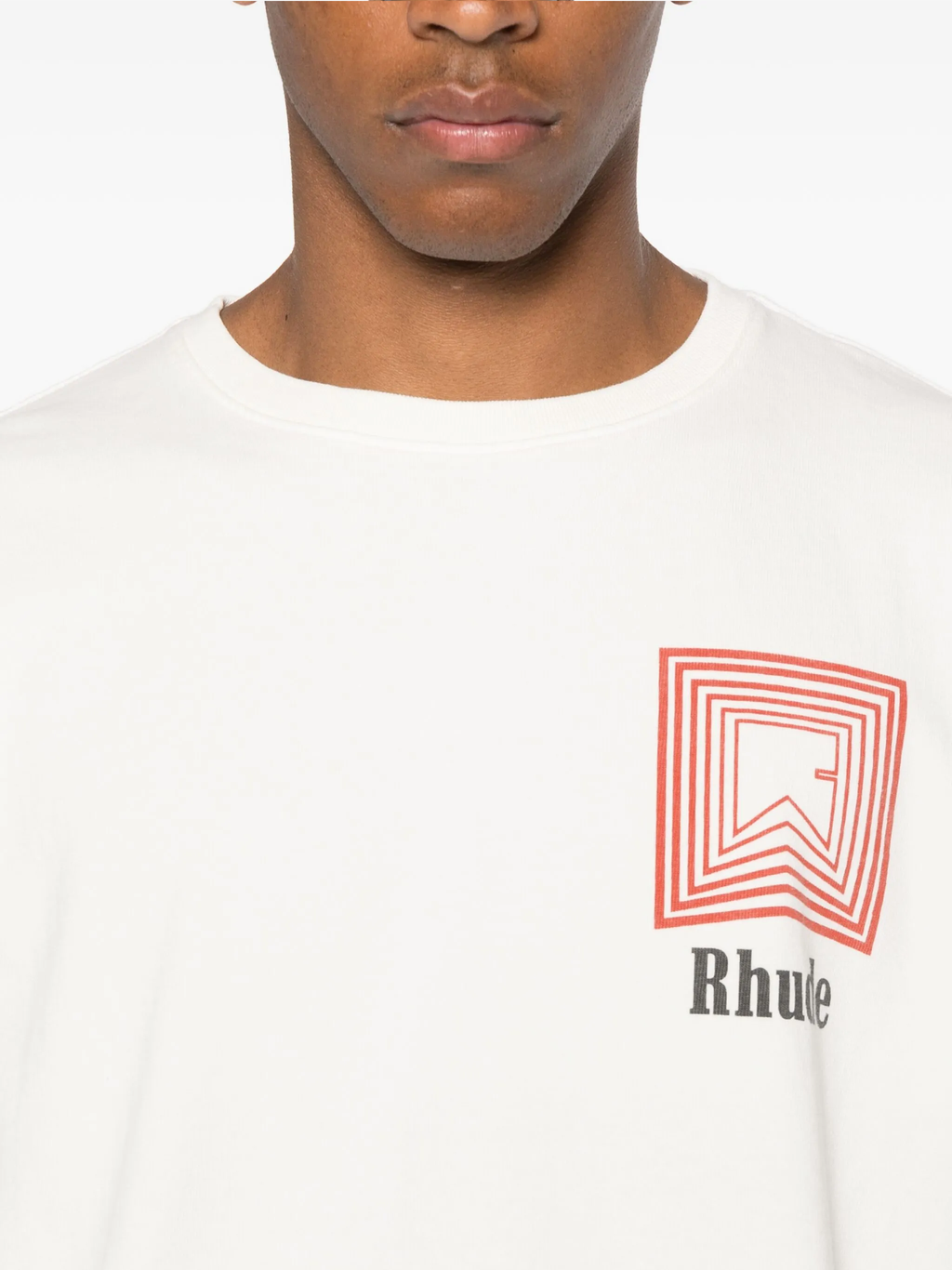 Rhude Chevron Repeat Logo T-Shirt in White