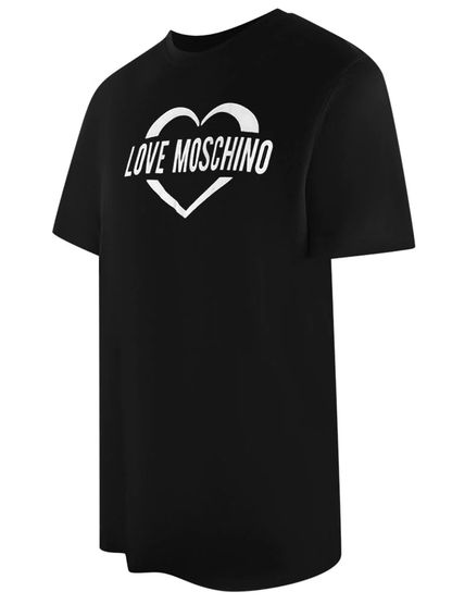 Love Moschino Iconic Heart Logo Black T-Shirt