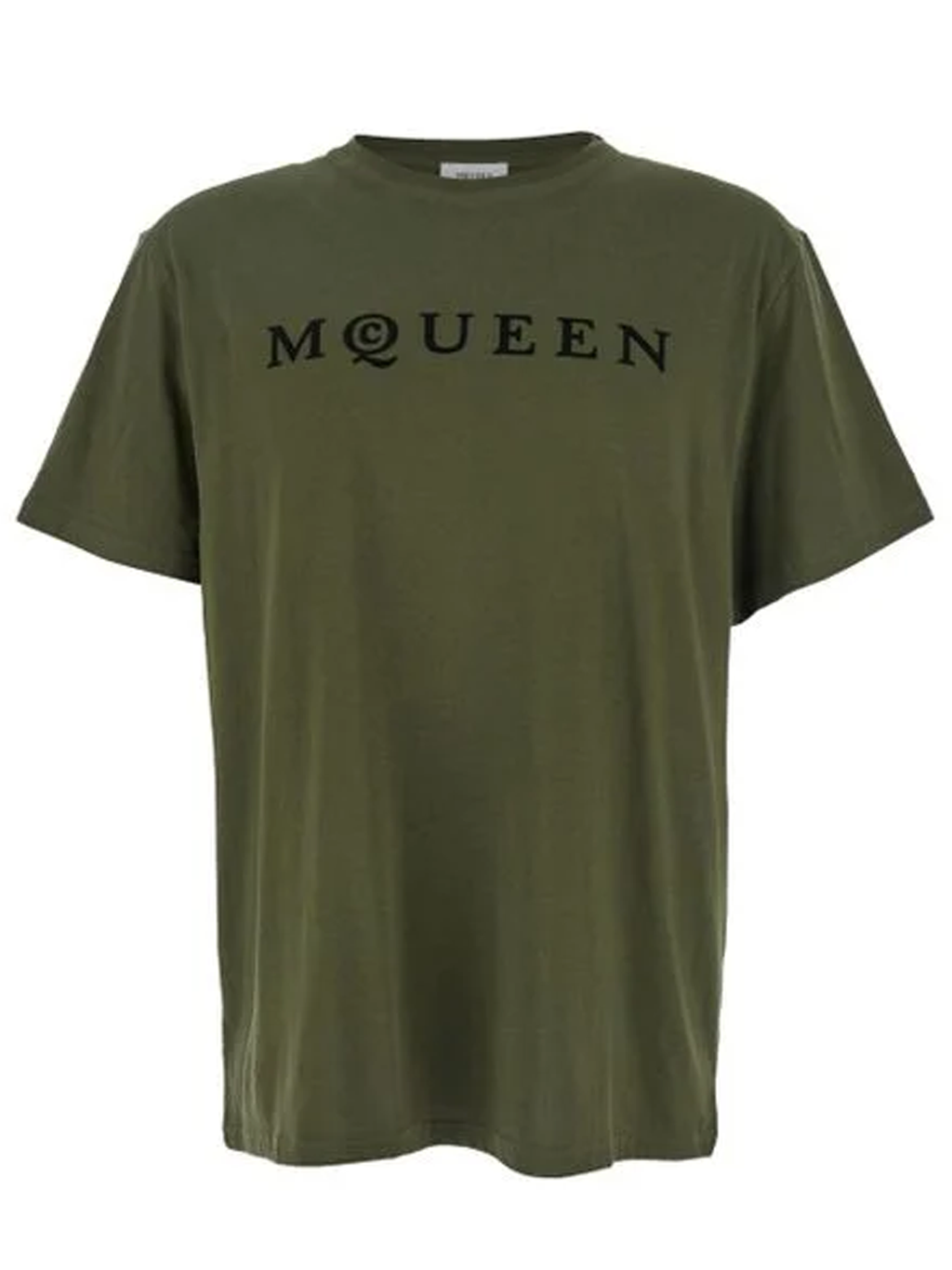 Alexander McQueen Flocked Logo T-Shirt in Green