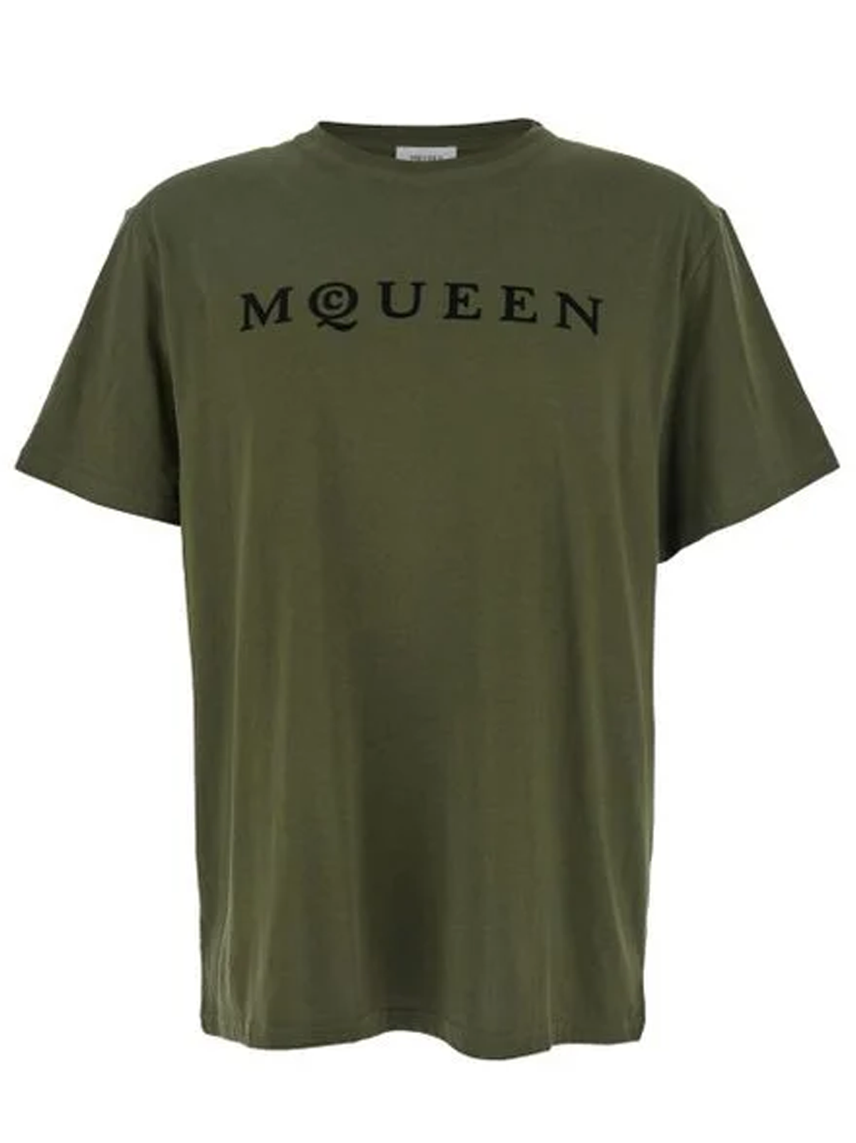 Alexander McQueen Flocked Logo T-Shirt in Green