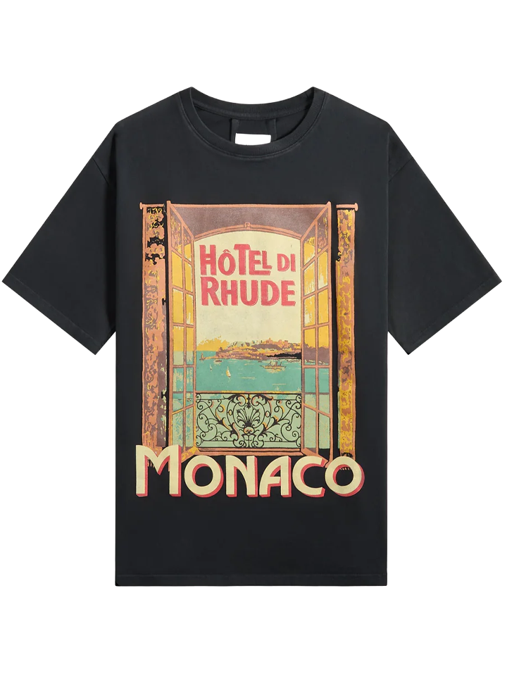 Rhude Hotel di Monaco T-Shirt in Black