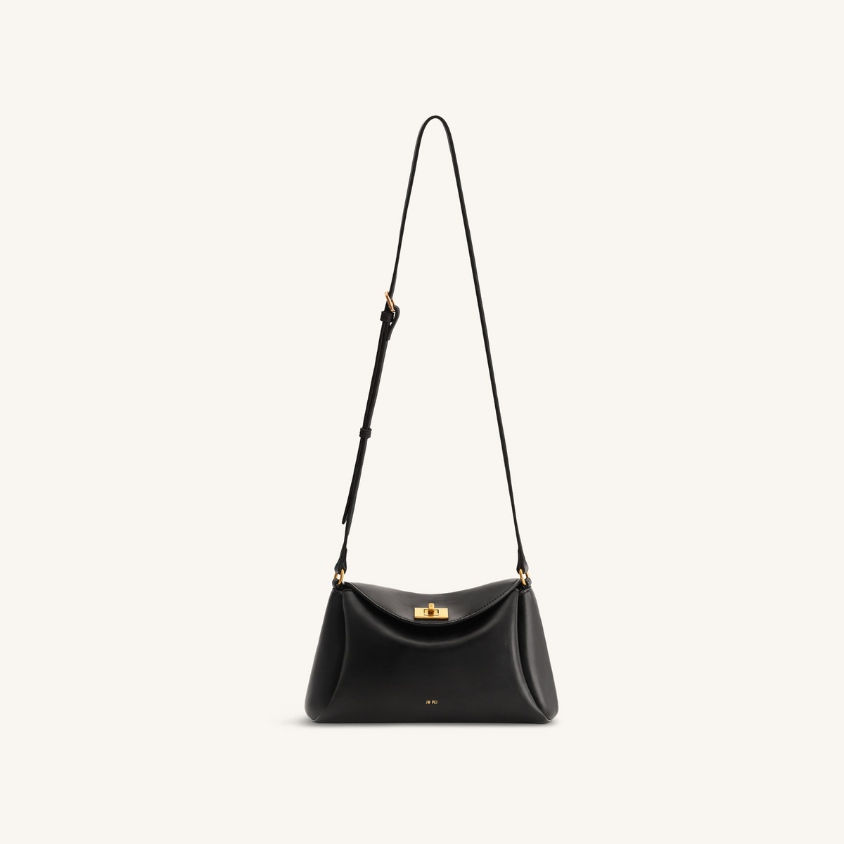 Greta Twist-Lock Crossbody Bag - Black