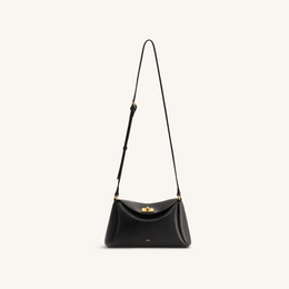 Greta Twist-Lock Crossbody Bag - Black