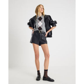 Grey Argyle Knit Tank Top