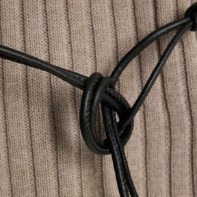 Grey Belted Knit ribbed tank top