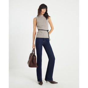 Grey Belted Knit ribbed tank top