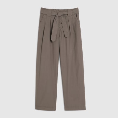 Grey Belted Wide Leg Trousers