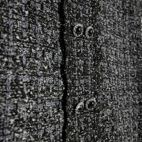 Grey Button Detail Boucle Collared Top