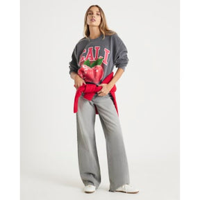 Grey Cali Raspberry Sweatshirt