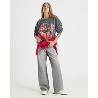 Grey Cali Raspberry Sweatshirt
