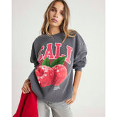 Grey Cali Raspberry Sweatshirt