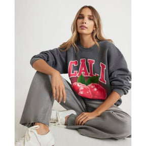 Grey Cali Raspberry Sweatshirt