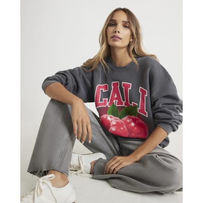 Grey Cali Raspberry Sweatshirt