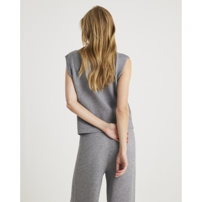 Grey Clean Knitted Waistcoat