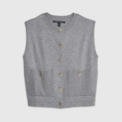 Grey Clean Knitted Waistcoat