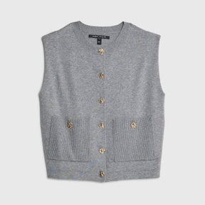 Grey Clean Knitted Waistcoat