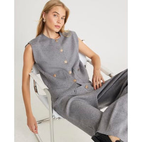 Grey Clean Knitted Waistcoat