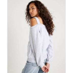 Grey Cut Away Cold Shoulder Detail Sweatshirt
