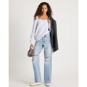 Grey Cut Away Cold Shoulder Detail Sweatshirt