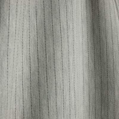 Grey Drawstring Pinstripe Wide Leg Trousers