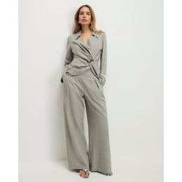 Grey Elasticated Wide Leg Trousers