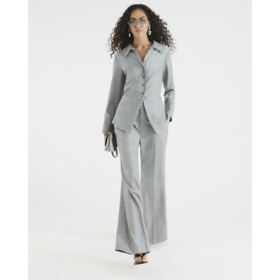 Grey Flared Trousers