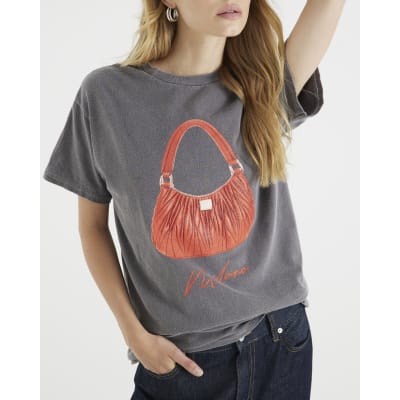 Grey Glitter Milano Bag T-Shirt