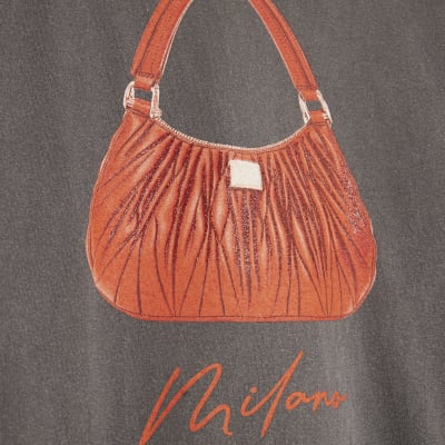 Grey Glitter Milano Bag T-Shirt