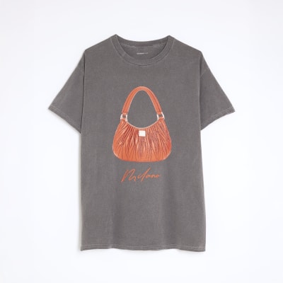 Grey Glitter Milano Bag T-Shirt