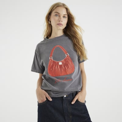 Grey Glitter Milano Bag T-Shirt