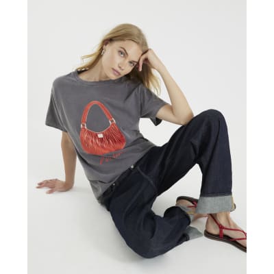 Grey Glitter Milano Bag T-Shirt