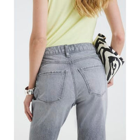 Grey High Rise Mom Jeans