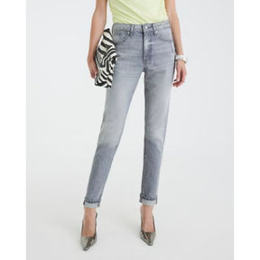 Grey High Rise Mom Jeans