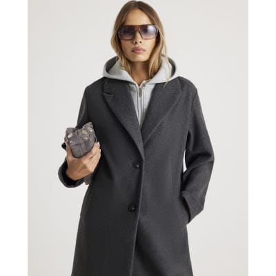 Grey Hooded Hybrid Coat