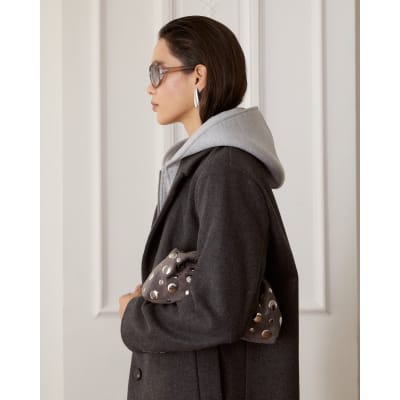 Grey Hooded Hybrid Coat