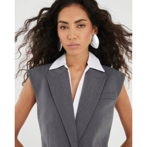Grey hybrid sleeveless shirt blazer