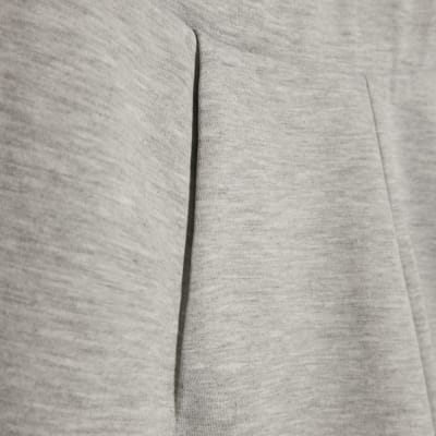 Grey Interlock Barrel Leg Trousers