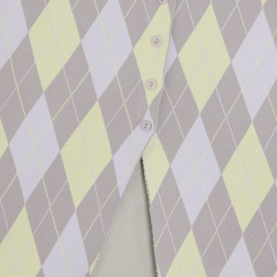Grey Knit Argyle Waistcoat