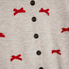 Grey Knitted Bow Detail Loungewear Set