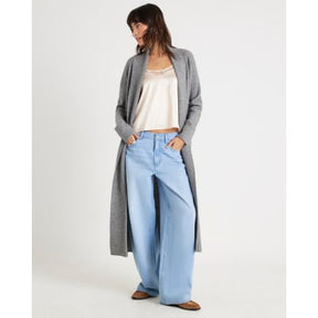 Grey Knitted Maxi Cardigan